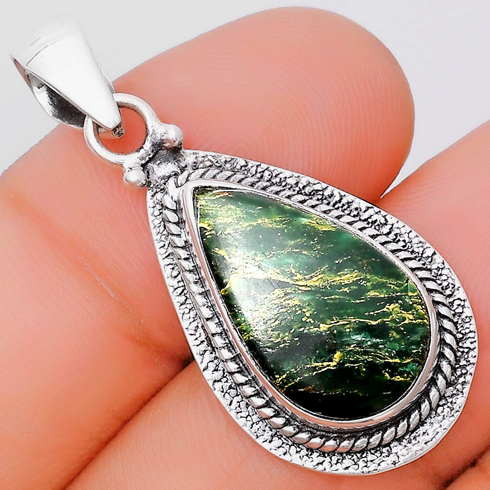 Natural Green Fuchsite Pendant P-1181 SDP130591