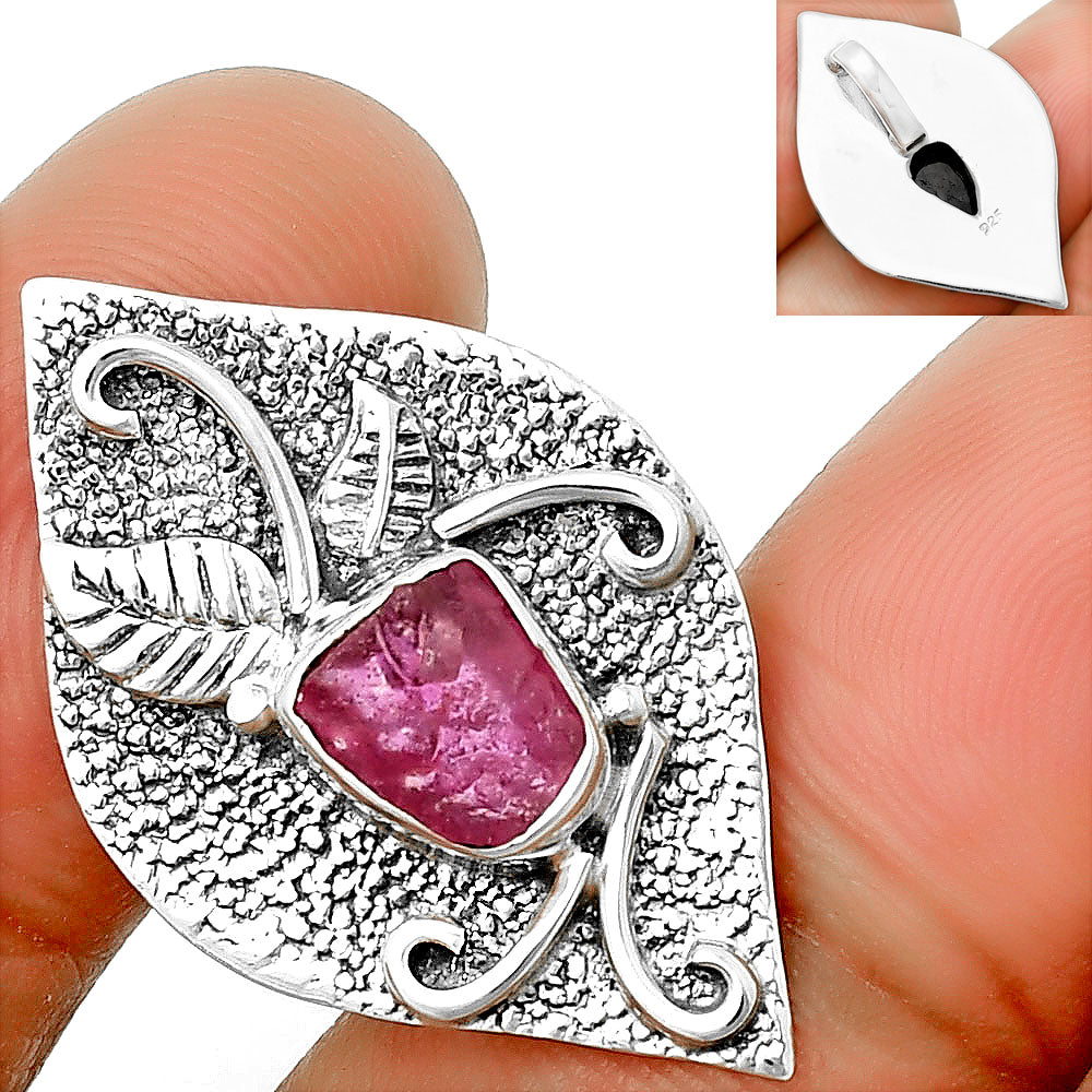 Natural Pink Tourmaline Rough Pendant P-1518 SDP132190